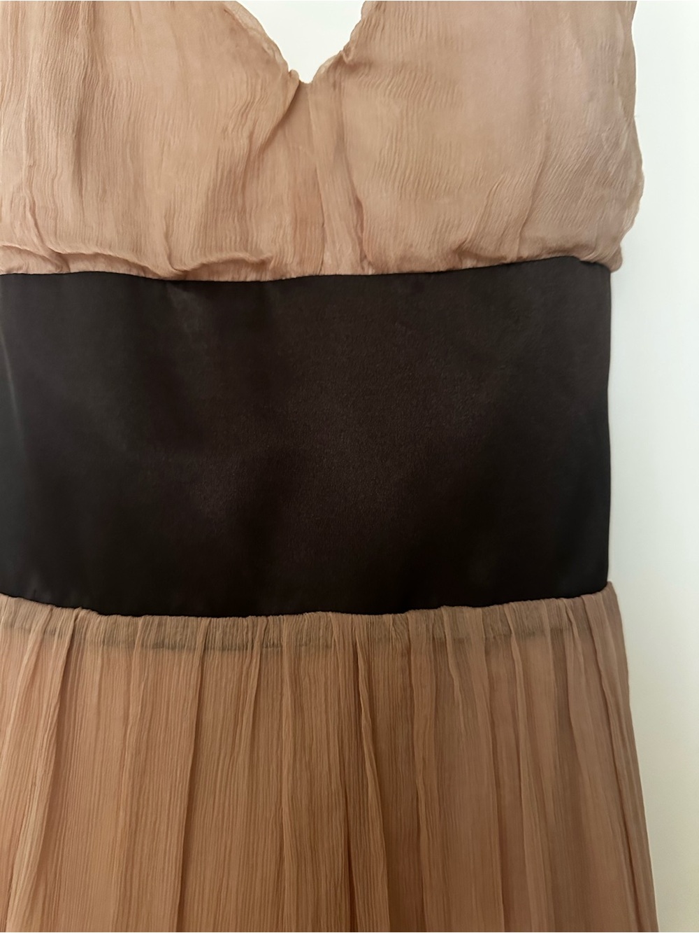 Madison Dusty Rose Midi Dress with Dark Brown Waistband - Picture 4 of 7
